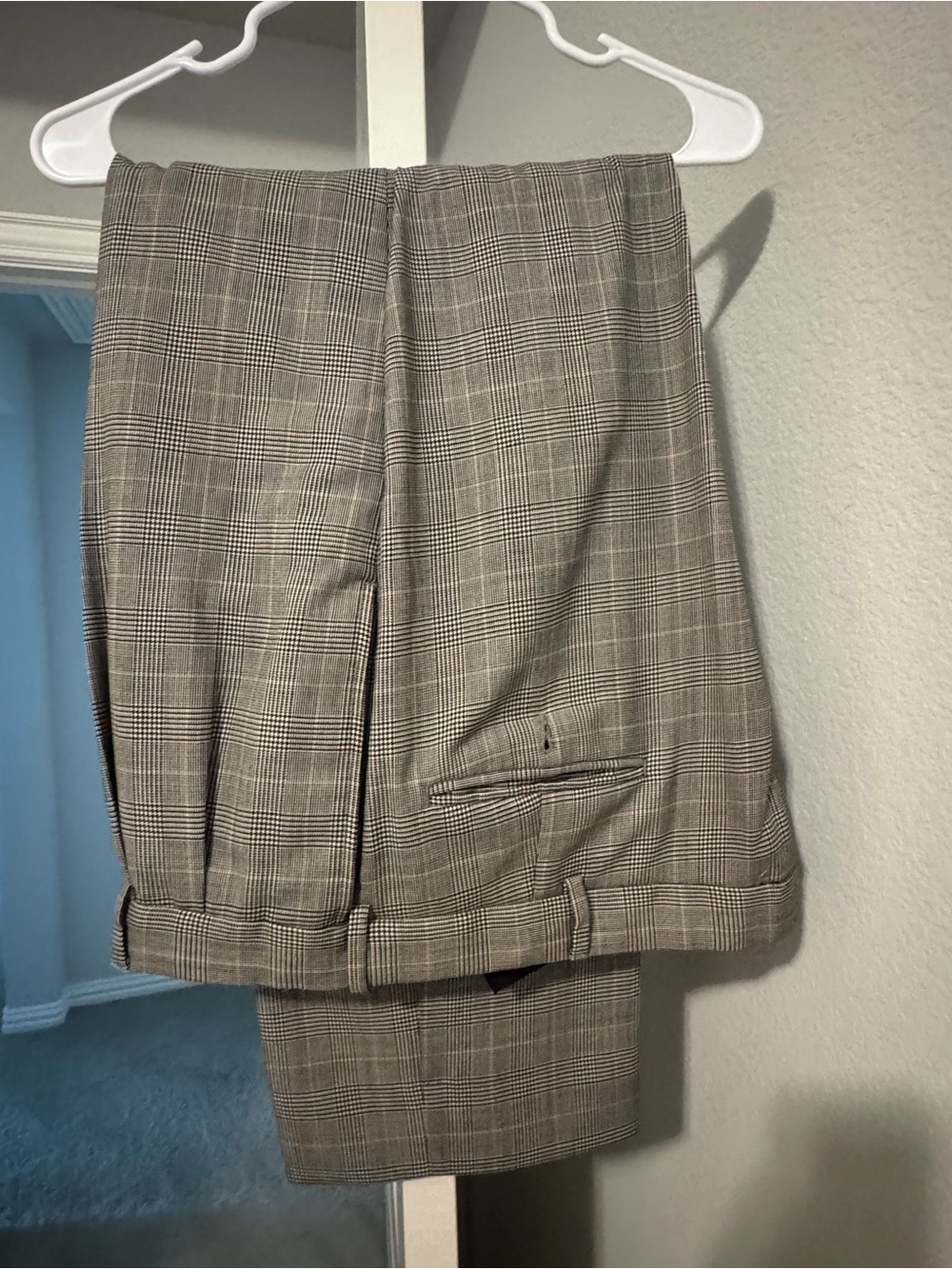 Men's Plaid Dress Pants - Grey 38/30